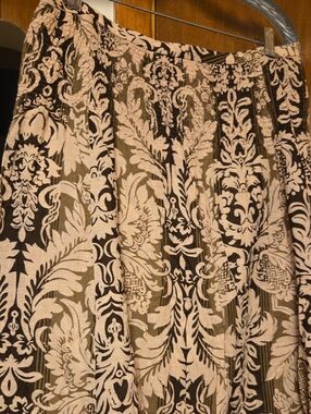 Dark Brown and Cream Damask Maxi Skirt